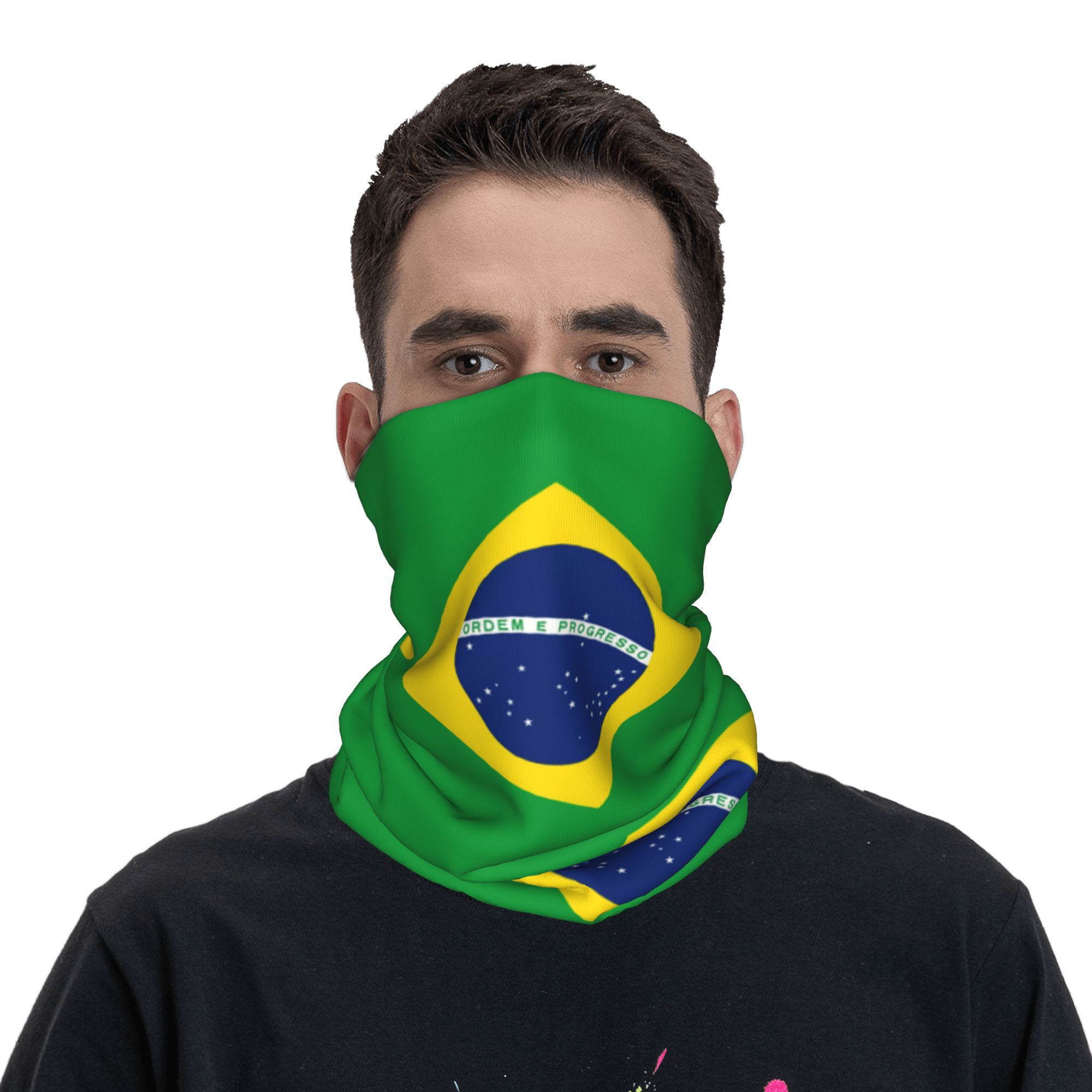 Bandana Bendera Brasil Kustom, - Neck Gaiter Face Cover ulasan dan harga